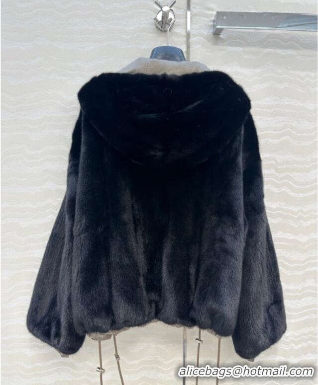 Good Taste Saint Laurent Mink Fur Jacket YSL122610 Black 2025