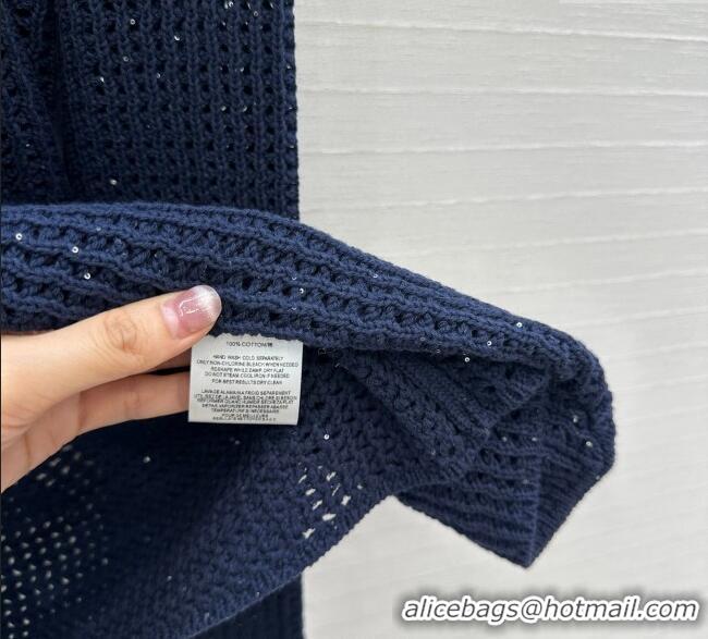 Unique Grade Brunello Cucinelli Knit Jacket BC122701 Dark Blue 2025