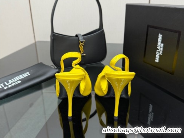 Purchase Saint Laurent Deroche Heel Slingbacks Pump 10.5cm in Patent Leather Bright Yellow YSL121201 1212070