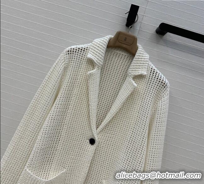 Buy Cheapest Brunello Cucinelli Knit Jacket BC122701 White 2025
