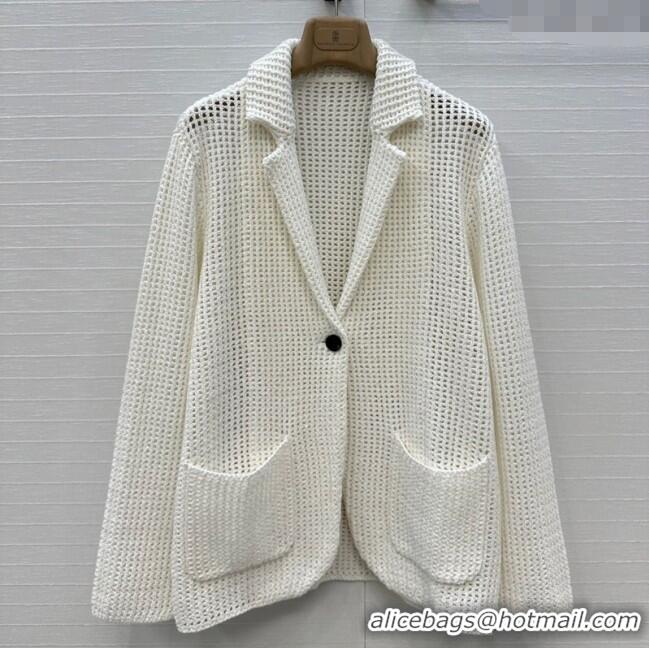 Buy Cheapest Brunello Cucinelli Knit Jacket BC122701 White 2025