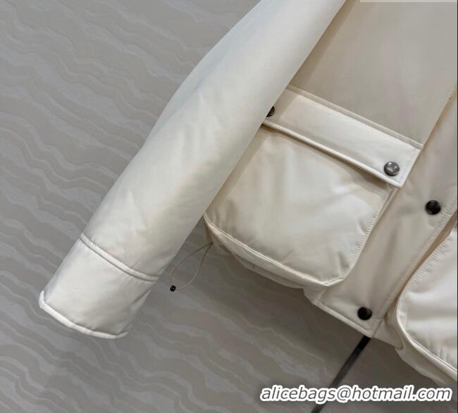 Best Price Loewe Down Jacket with Wool Neck LW122701 White 2025