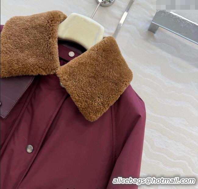 Promotional Loewe Down Jacket with Wool Neck LW122701 Red 2025