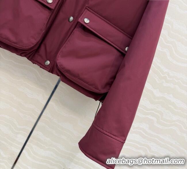 Promotional Loewe Down Jacket with Wool Neck LW122701 Red 2025