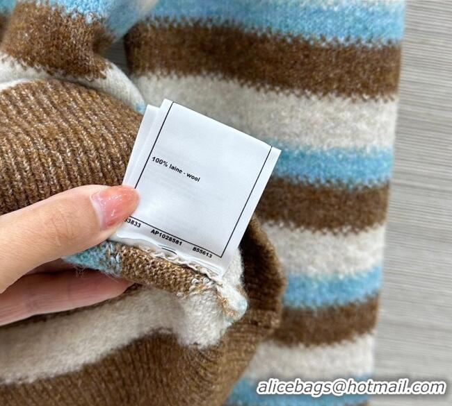 Unique Discount Loewe Wool Striped Cardigan with Lace Trim LW122703 2025