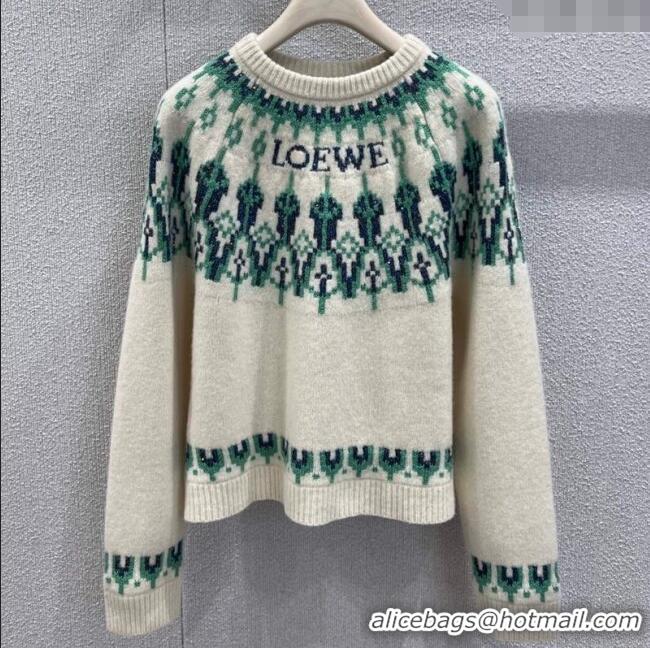 Most Popular Loewe Wool Sweater LW122702 White 2025