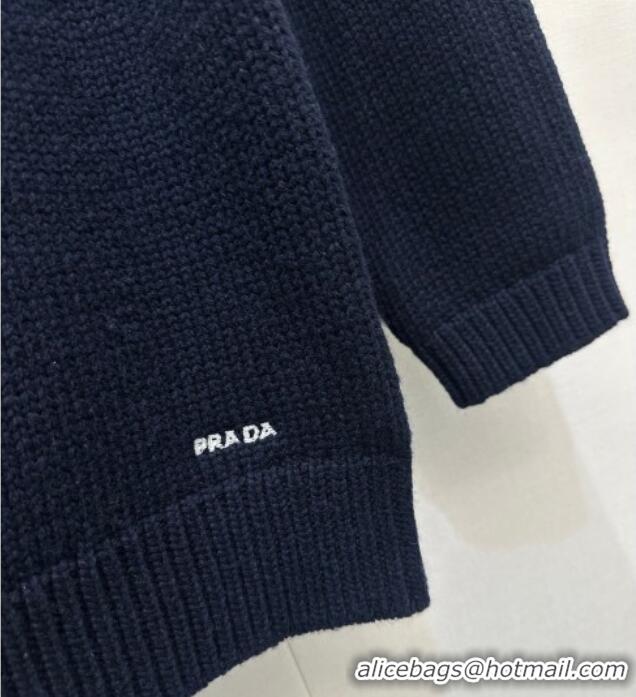 Best Price Prada Wool Cashmere Sweater PR122701 Black/Blue 2025