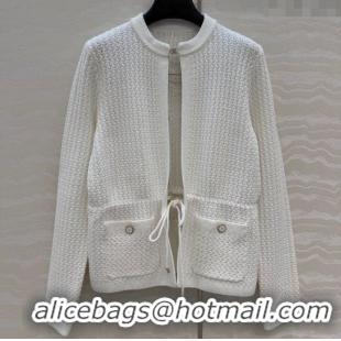 Super Quality Chanel Knit Cardigan CH122701 White 2025