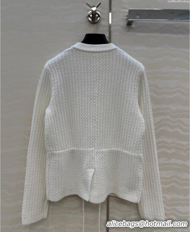 Super Quality Chanel Knit Cardigan CH122701 White 2025