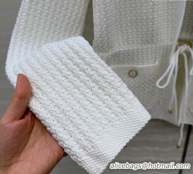 Super Quality Chanel Knit Cardigan CH122701 White 2025