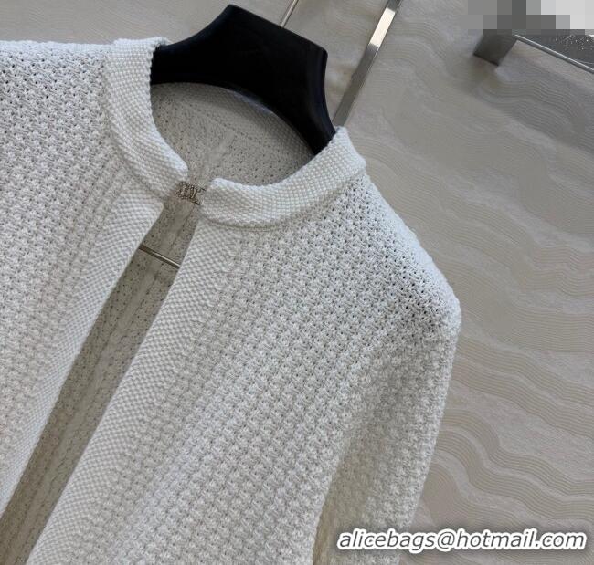 Super Quality Chanel Knit Cardigan CH122701 White 2025