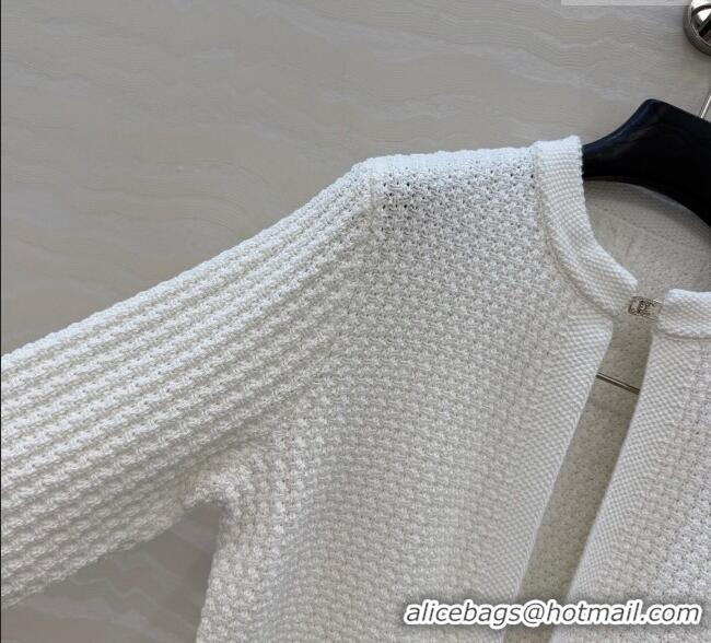 Super Quality Chanel Knit Cardigan CH122701 White 2025