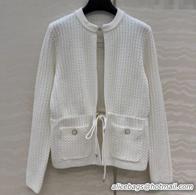 Super Quality Chanel Knit Cardigan CH122701 White 2025