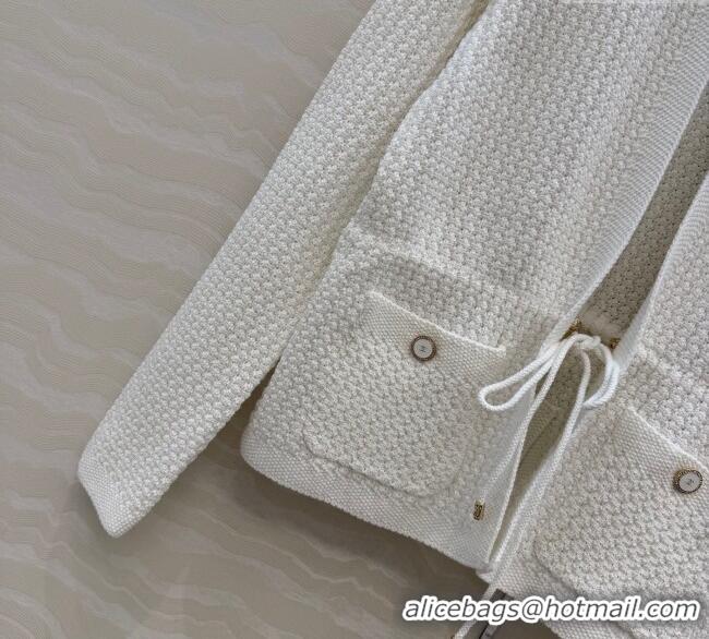 Super Quality Chanel Knit Cardigan CH122701 White 2025