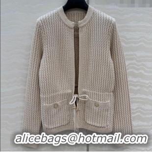 Best Quality Chanel Knit Cardigan CH122701 Beige 2025