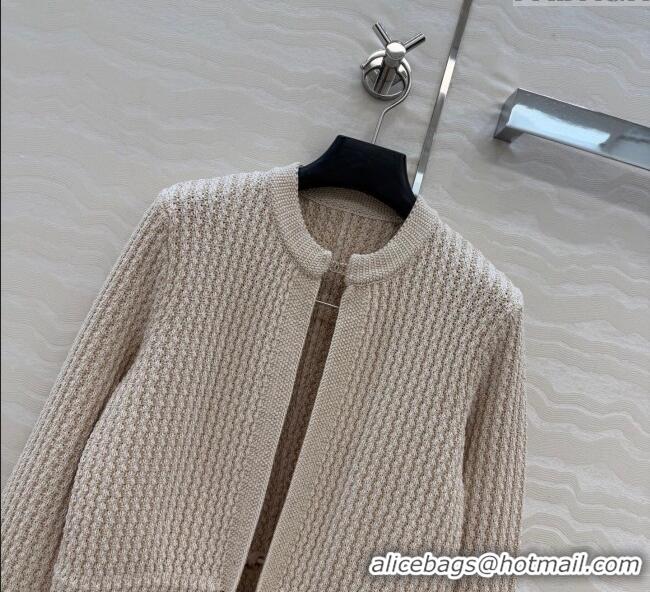 Best Quality Chanel Knit Cardigan CH122701 Beige 2025