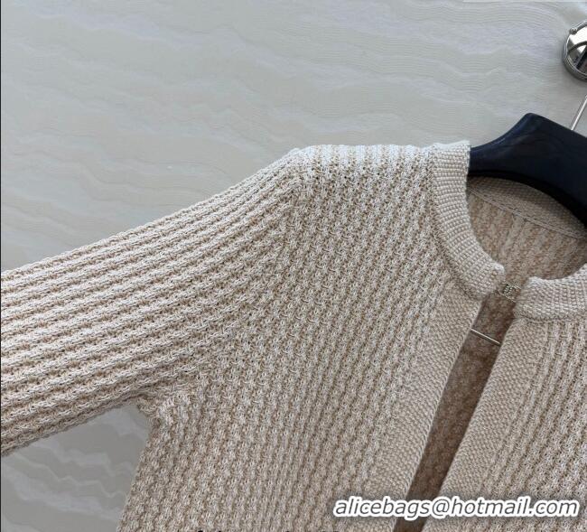 Best Quality Chanel Knit Cardigan CH122701 Beige 2025