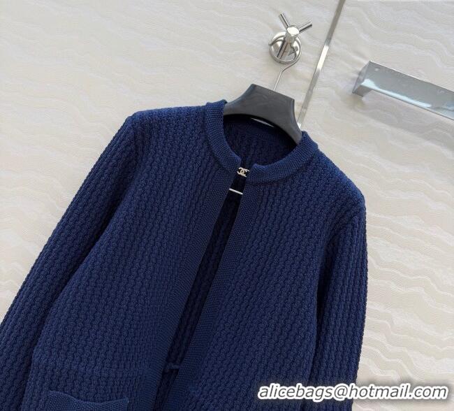 Top Grade Chanel Knit Cardigan CH122701 Royal Blue 2025