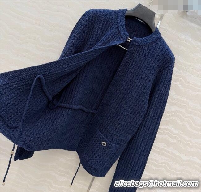Top Grade Chanel Knit Cardigan CH122701 Royal Blue 2025