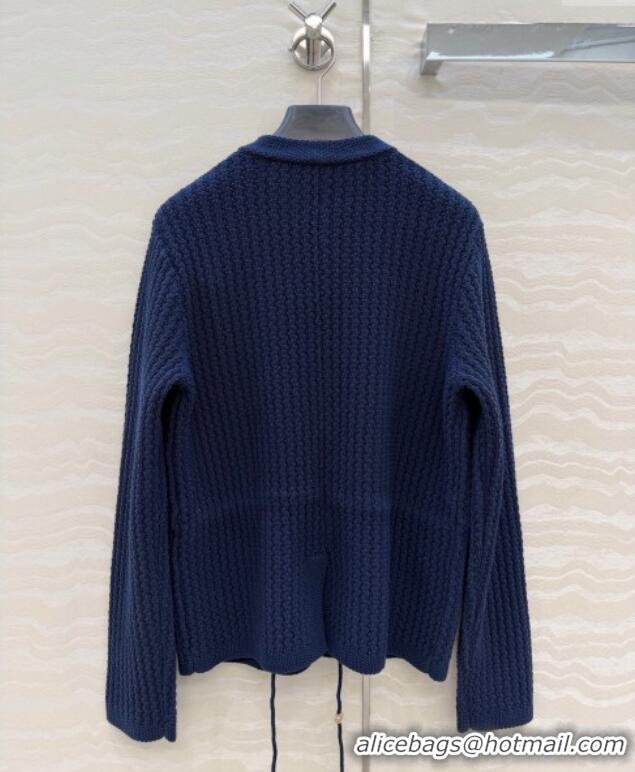 Top Grade Chanel Knit Cardigan CH122701 Royal Blue 2025