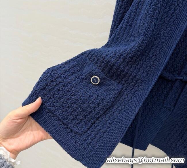 Top Grade Chanel Knit Cardigan CH122701 Royal Blue 2025