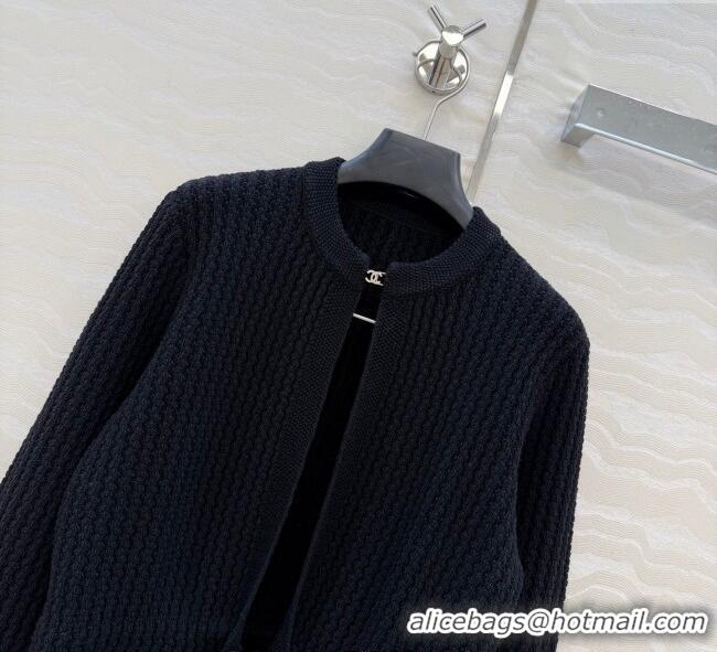 Luxury Discount Chanel Knit Cardigan CH122701 Black 2025