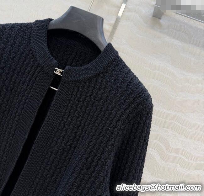 Luxury Discount Chanel Knit Cardigan CH122701 Black 2025