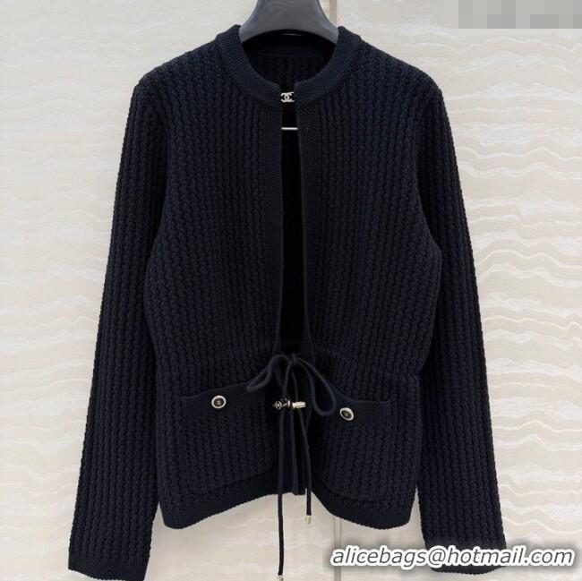 Luxury Discount Chanel Knit Cardigan CH122701 Black 2025