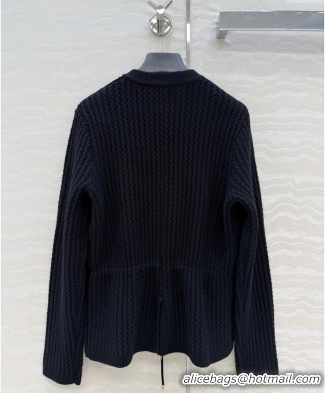 Luxury Discount Chanel Knit Cardigan CH122701 Black 2025