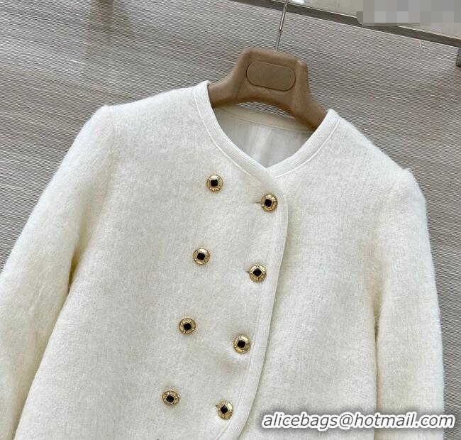 Top Quality Chanel Mohair Wool Jacket CH122702 White 2025