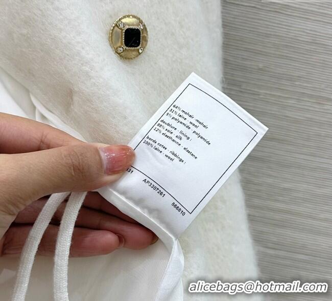 Top Quality Chanel Mohair Wool Jacket CH122702 White 2025