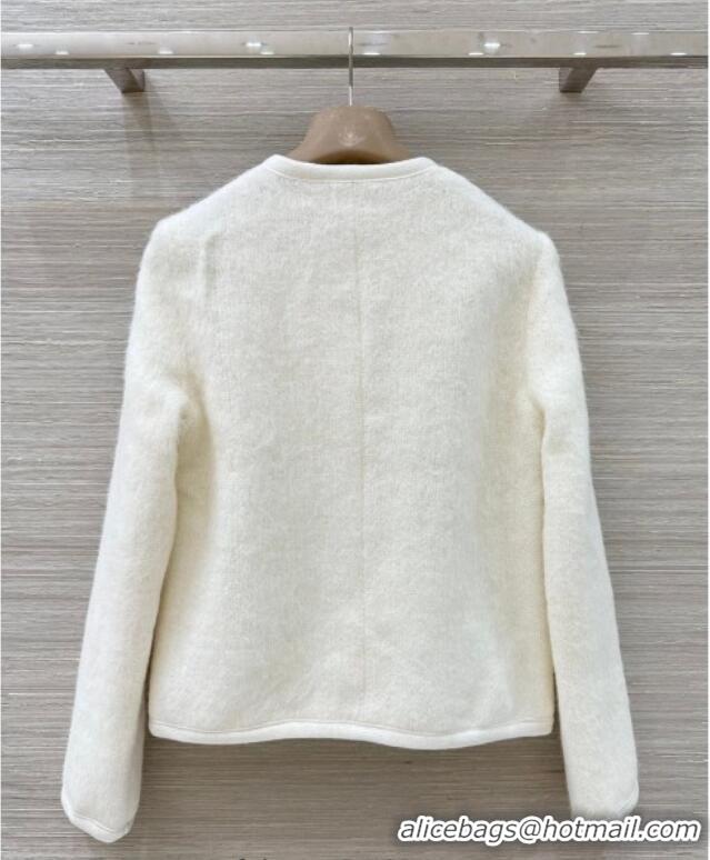 Top Quality Chanel Mohair Wool Jacket CH122702 White 2025