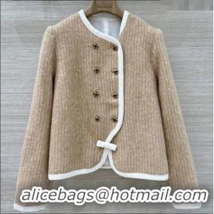 Luxury Cheap Chanel Mohair Wool Jacket CH122702 Beige 2025