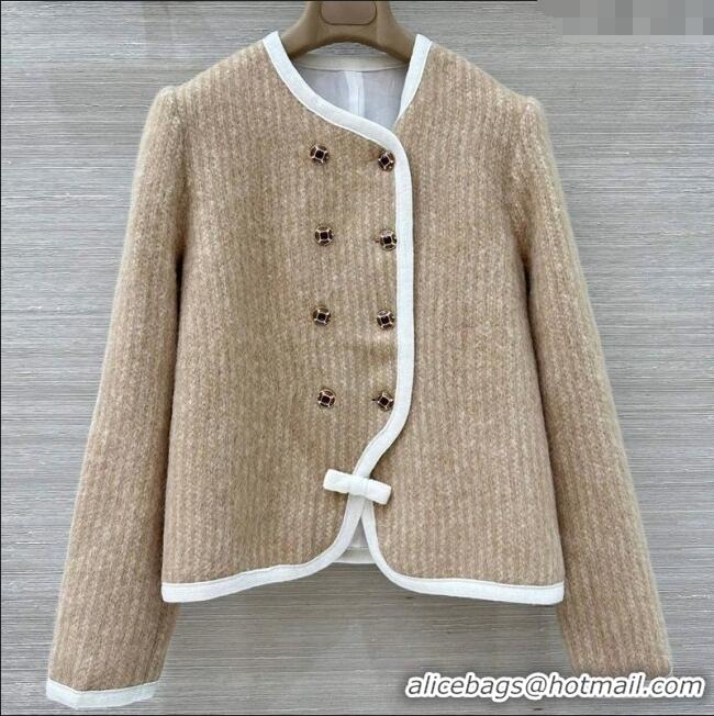 Luxury Cheap Chanel Mohair Wool Jacket CH122702 Beige 2025