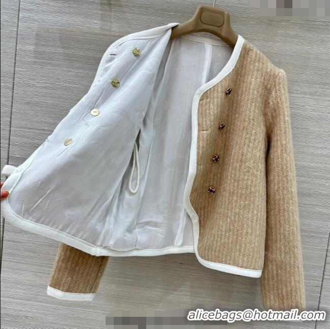 Luxury Cheap Chanel Mohair Wool Jacket CH122702 Beige 2025