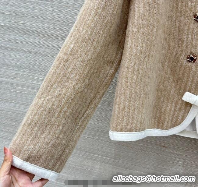 Luxury Cheap Chanel Mohair Wool Jacket CH122702 Beige 2025