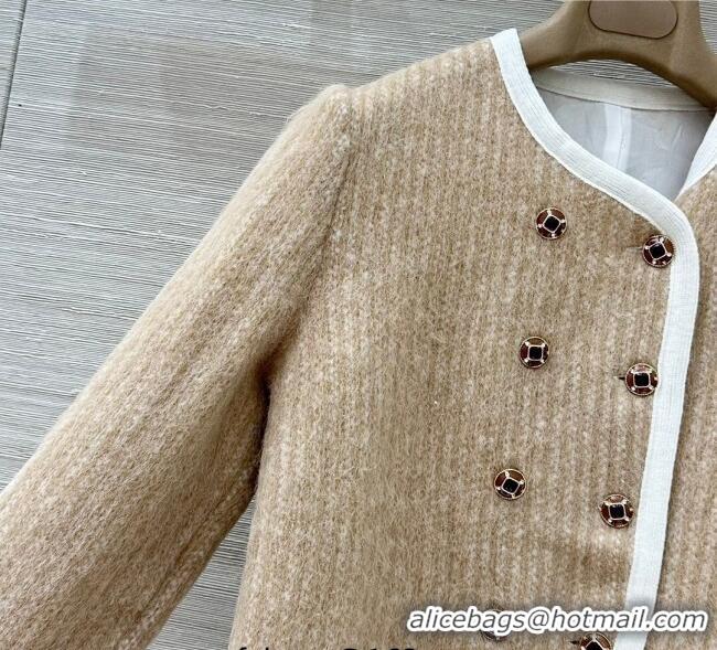 Luxury Cheap Chanel Mohair Wool Jacket CH122702 Beige 2025