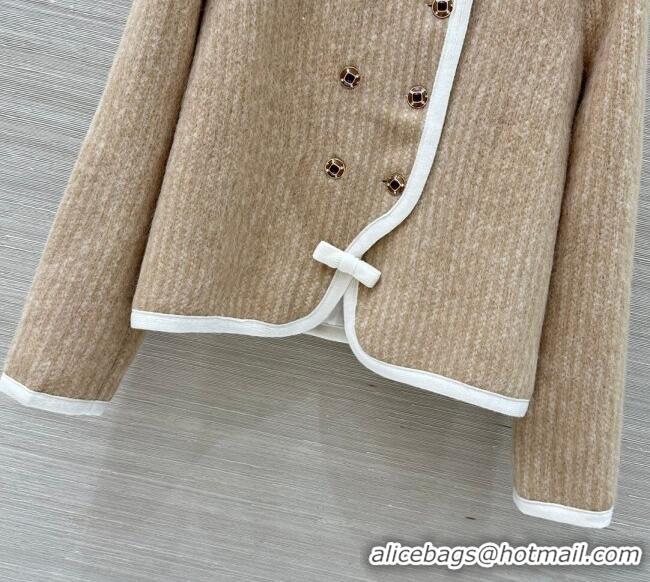 Luxury Cheap Chanel Mohair Wool Jacket CH122702 Beige 2025