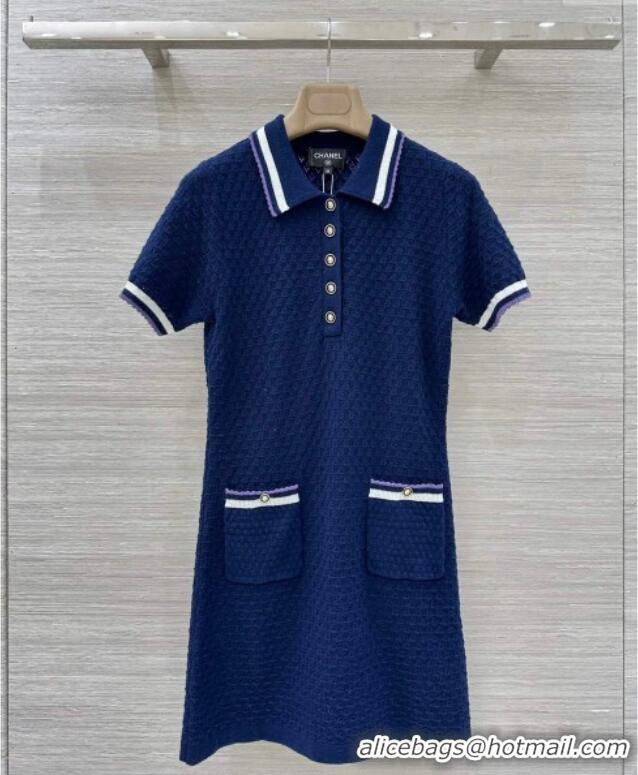 Unique Discount Chanel Cotton Cashmere Dress CH122704 Blue 2025