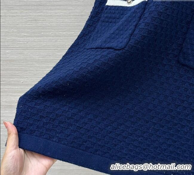 Unique Discount Chanel Cotton Cashmere Dress CH122704 Blue 2025