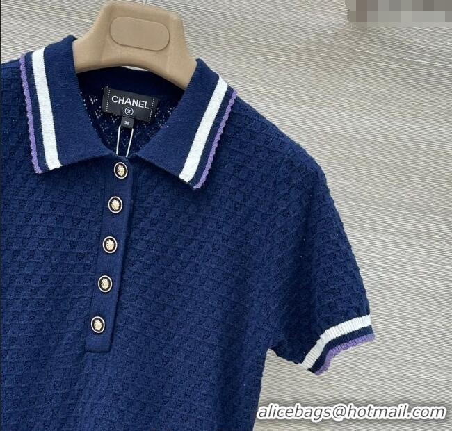 Unique Discount Chanel Cotton Cashmere Dress CH122704 Blue 2025