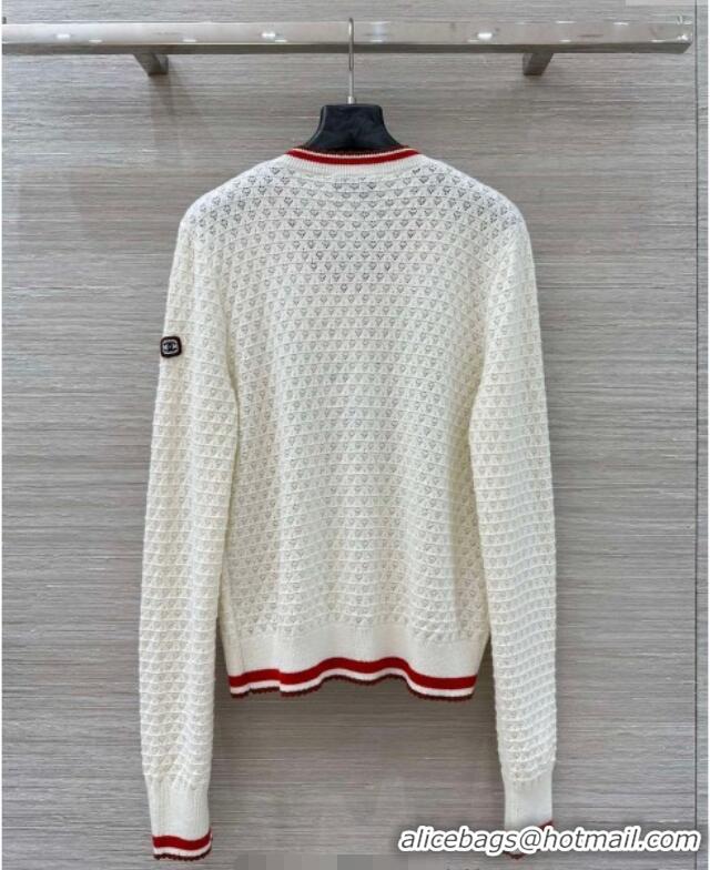 Top Grade Chanel Cotton Cashmere Cardigan CH122704 White 2025