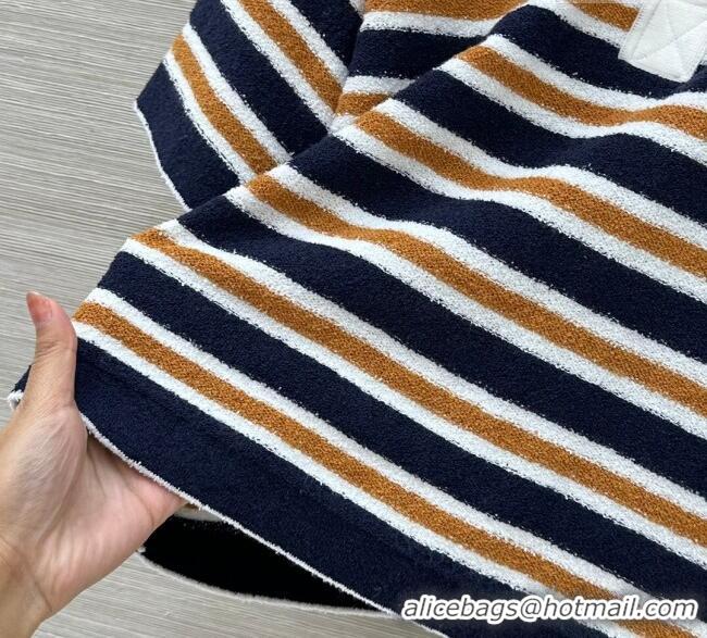 Buy Cheapest Chanel Cotton Striped Polo T-Shirt CH122705 Blue 2025
