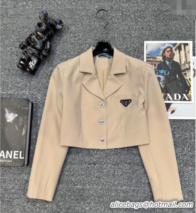 ​Famous Brand Prada Short Jacket and Skirt Set PR122703 Beige 2025