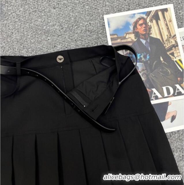 ​Luxury Discount Prada Short Jacket and Skirt Set PR122703 Black 2025