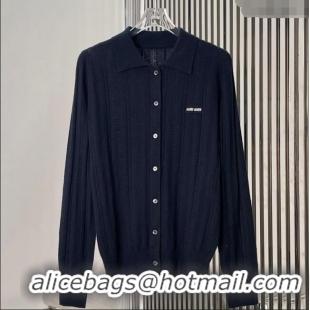 Famous Brand Miu Miu Cashmere Cardigan MM122701 Black 2025