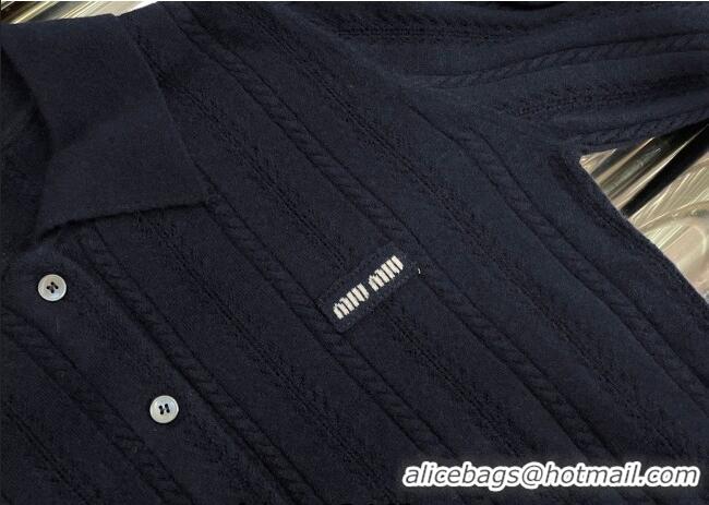 Famous Brand Miu Miu Cashmere Cardigan MM122701 Black 2025