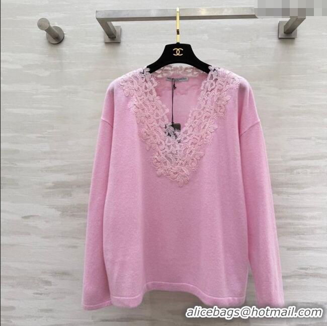 Best Design Ermanno Scervino Cashmere and Lace Top ES110601 Pink 2025