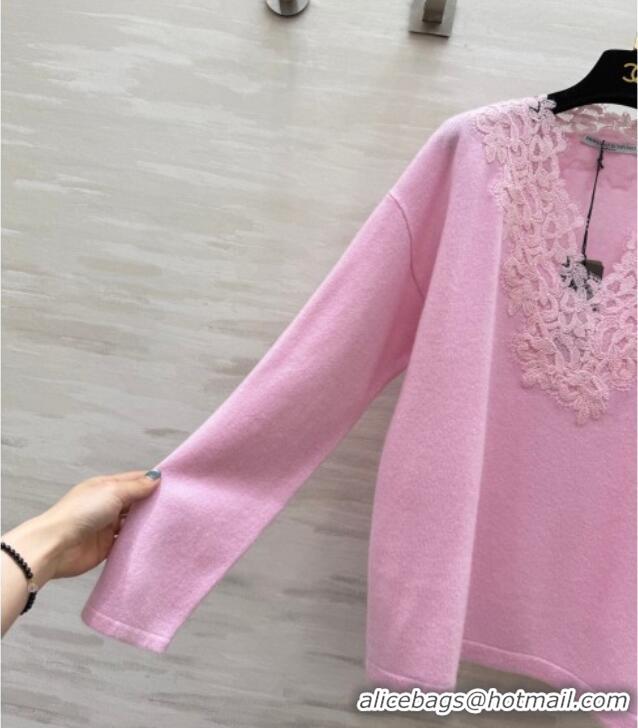 Best Design Ermanno Scervino Cashmere and Lace Top ES110601 Pink 2025