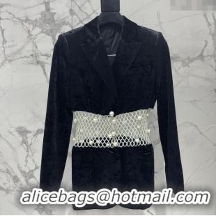Traditional Specials Balmain Pearls Jacket BL122701 Black 2025
